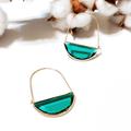 Anthropologie Jewelry | Green Crystal Hoop Earrings N13 | Color: Gold/Green | Size: Os