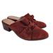Anthropologie Shoes | Anthropologie Tess Knotted Suede Mule Wine/Rust Red 9 | Color: Red | Size: 9