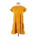 J.Crew Casual Dress - A-Line: Yellow Print Dresses - Women's Size X-Small