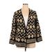 Alfred Dunner Cardigan Sweater: Gold Chevron/Herringbone Sweaters & Sweatshirts - Women's Size X-Large