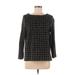 J.Jill 3/4 Sleeve Blouse: Black Grid Tops - Women's Size Medium Petite