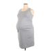 Liz Lange Maternity for Target Casual Dress - Mini Scoop Neck Sleeveless: Gray Print Dresses - Women's Size 2X-Large