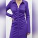 Zara Dresses | Euc Zara Womens Size Small Purple Ruched Shurt Dress With Collar | Color: Purple | Size: S