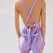 Urban Outfitters Pants & Jumpsuits | Nwot Urban Outfitters Kaley Terrycloth Open-Back Romper Size L | Color: Purple/White | Size: L
