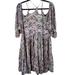 Free People Dresses | Free People Women's Monarch Mini Dress Rayon Breathable Raw Edges | Color: Gray/Pink | Size: M