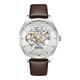 Kenneth Cole Men's Watch - Luxury Watch for Men, Stainless Steel Watch, Automatic Self-Winding, Water-Resistant, Shine Sleek Design Skeleton Dial Watch, Dark Brown, One Size, Modern