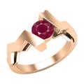 Dazzlingrock Collection 5mm Round Ruby Zigzag Solitaire Engagement Ring for Women in 14K Solid Rose Gold, Size 5.5