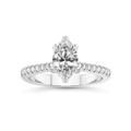 Friendly Diamonds 0.50 CT TW | IGI Certified Marquise shape Lab Grown Diamond Engagement Ring | 585 Or 750 in White, Yellow Or Rose Gold | Amy Tapered Eternity Diamond Ring | FG-VS1-VS2 Quality