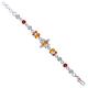 SILCASA Citrine, Prehnite, Red Coral, Carnelian, Beaded Chain Bracelet For Women 925 Sterling Silver Handmade Jewelry Gift 7.5 Inches