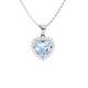 Diamondere Natural and Certified Heart Cut Gemstone and Diamond Halo Necklace in 14k Solid Gold | 1.14 Carat Pendant with Chain Valentine's Day gift for her, Aquamarine, Aquamarine