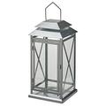 IKEA BEFÄSTA Lantern f Block Candle, in/Outdoor, 44 cm, galvanised