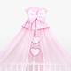 Baby Crown Canopy/Drape/Mosquito Net Large 485 cm Only for Cot or Cot Bed - Hearts (Pink Check)