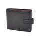 House of luggage Mens Real Leather Bifold Wallet Notecase Banknotes Coins Credit Cards Holder HLG35T ((Black Red))