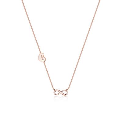 Kette mit Anhänger ELLI "Infinity Herz 925 Sterling Silber", rosa (rosegold), Halsketten, Damen, 45, ohne Stein, Silber 925 (Sterlingsilber), L: 45cm Image