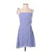 lola and grace Casual Dress - A-Line Square Sleeveless: Blue Dresses - Women's Size Small