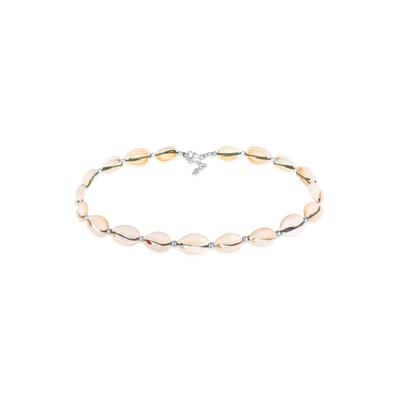 Kette mit Anhänger ELLI "Choker Kauri Muscheln Beach 925 Silber vergoldet" Gr. 36, silber, Halsketten, Damen, 36, ohne Stein, Silber 925 (Sterlingsilber), L: 36cm Image