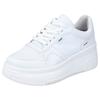Plateausneaker RIEKER, Damen, Gr. 41, weiß, Lederimitat, casual, Schuhe, mit loser Einlage, Freizeitschuh, Halbschuh, Schnürschuh
