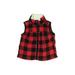 Carter's Fleece Jacket: Red Checkered/Gingham Jackets & Outerwear - Size 24 Month