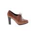 J.Crew Heels: Oxfords Chunky Heel Boho Chic Brown Solid Shoes - Women's Size 7 - Round Toe