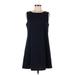 O by Organic Casual Dress - Shift: Blue Solid Dresses - Women's Size 8