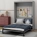 Latitude Run® Hallberg Full Size Murphy Bed, can be Folded into a Cabinet Wood in Brown/Gray | 83 H x 59 W x 86.6 D in | Wayfair