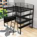 Mason & Marbles Lesmurdie Twin Metal Loft Bed w/ 4 Shelves & L-shaped Desk Metal in Black | 76 H x 55 W x 77 D in | Wayfair