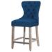 Willa Arlo™ Interiors Thursa Counter & Bar Stool Wood/Upholstered/Velvet in Gray/Blue | 40.25 H x 19.4 W x 24 D in | Wayfair