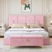 Mercer41 Wengel 2 Piece Bedroom Set Upholstered/Metal in Pink | 40.7 H x 64.6 W x 85.2 D in | Wayfair 5EE2B3055F1141B5BF9791562F153B88