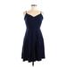 Gap Casual Dress - A-Line: Blue Solid Dresses - Women's Size Medium