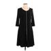 Joseph Ribkoff Casual Dress - A-Line Scoop Neck 3/4 sleeves: Black Solid Dresses - Women's Size 4