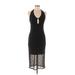 Wild Fable Casual Dress - Midi Plunge Sleeveless: Black Print Dresses - Women's Size Medium