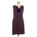 Signature Casual Dress - A-Line: Blue Stripes Dresses - Women's Size Large