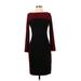 Lauren by Ralph Lauren Casual Dress - Sheath Crew Neck 3/4 sleeves: Burgundy Solid Dresses - Women's Size 4