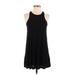 FP BEACH Casual Dress - Mini High Neck Sleeveless: Black Print Dresses - Women's Size X-Small