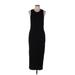 Banana Republic Casual Dress - Midi Crew Neck Sleeveless: Black Solid Dresses - Women's Size Large