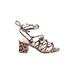 Public Desire Heels: Gladiator Chunky Heel Boho Chic Brown Leopard Print Shoes - Women's Size 6 - Open Toe