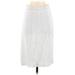 Zara Basic Formal Midi Skirt Calf Length: White Print Bottoms - Women's Size X-Small