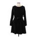 B Collection by Bobeau Casual Dress - A-Line: Black Print Dresses - Women's Size Large