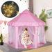 TOPCHANCES Play Tent for Kids Princess Castle Playhouse Tent for Girls with LED Star Lights Indoor & Outdoor Large Kids Play Tent Pink