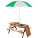 Kids Picnic Table With Umbrella And Storage Inside Sand And Water Table Kids Outdoor Furniture Wooden Bench Backyard Furniture For Garden Patio Or Balcony
