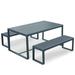 Aoodor 5.17ft Outdoor Picnic Party Table 3 Piece Portable Picnic Table Bench Set