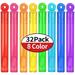 32-Piece 8 Colors Mini Bubble Wands Assortment Party Favors Toys for Kids Child Christmas Celebration Thanksgiving New Year Themed Birthday Wedding Bath Time Summer Outdoor Gifts for Girls Boys