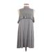 Promesa U.S.A. Casual Dress - A-Line Mock Sleeveless: Gray Print Dresses - Women's Size Medium