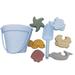 Temacd 1 Set Beach Toy Exquisite Shape Heat-Resistant Silicone Animal Molds Bucket Sandbox Beach Sand Toys Set for Water Party Light Blue