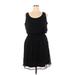 Merona Casual Dress - Mini Scoop Neck Sleeveless: Black Print Dresses - Women's Size X-Large