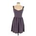 Bebop Casual Dress - A-Line Plunge Sleeveless: Purple Dresses - Women's Size Large