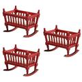 Simulation Cradle Baby Bassinet for Bed Doll Crib Furniture Home DÃ©cor Dollhouse Decorative Miniature Red Child