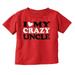 Love Crazy Uncle Family Niece Nephew Toddler Boy Girl T Shirt Infant Toddler Brisco Brands 4T