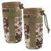 2 Pcs Camouflage Water Bottle Thermal Bag Pouch Backpack Camping Rack Travel Nylon