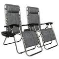 Infinity Zero Gravity Chair Pack 2 Outdoor Lounge Po Chairs with Pillow and Utility Tray